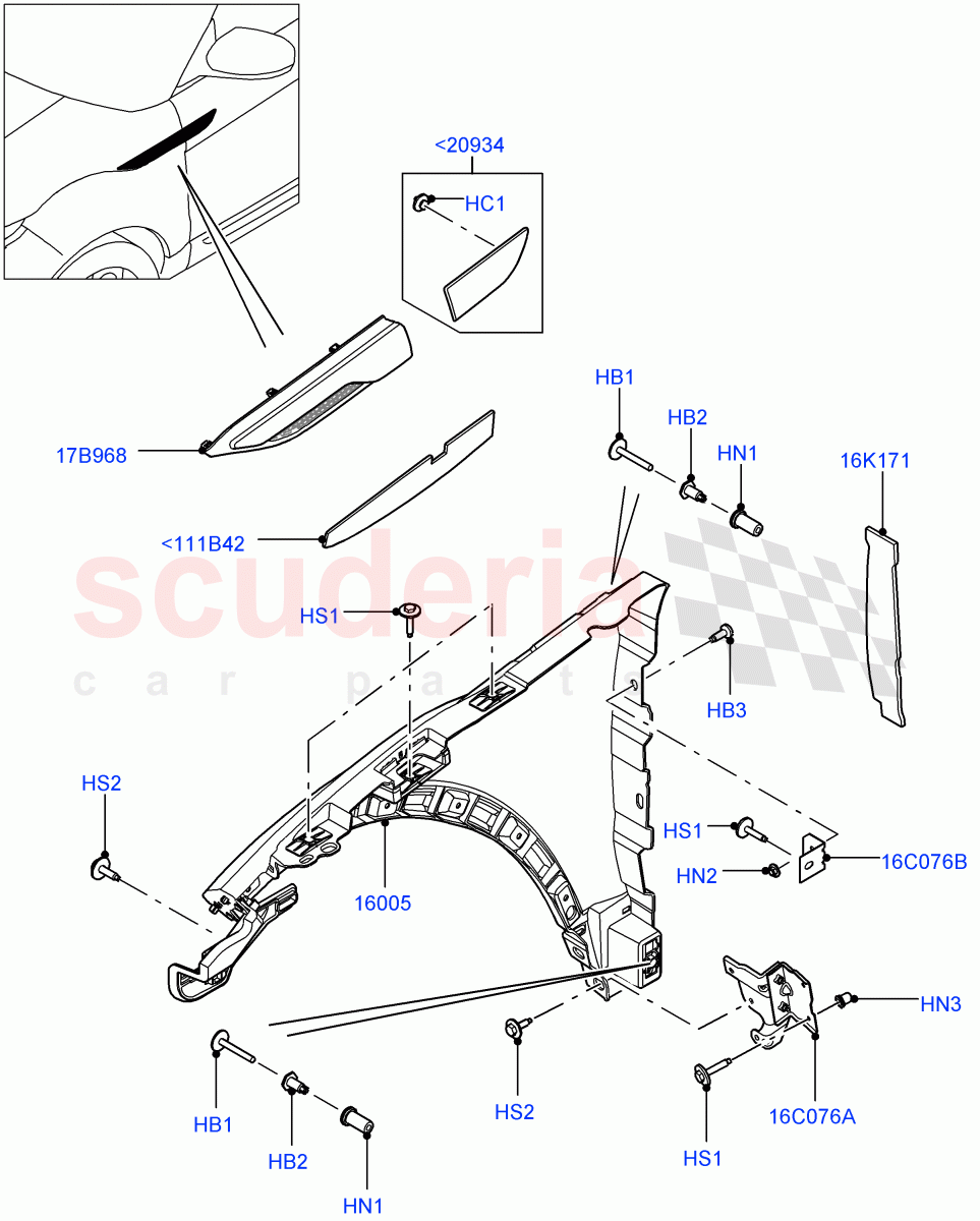 Dash Panel And Front Fenders (Changsu (China)) ((V) FROMEG000001) of Land Rover Land Rover Range Rover Evoque (2012-2018) [2.0 Turbo Petrol AJ200P]