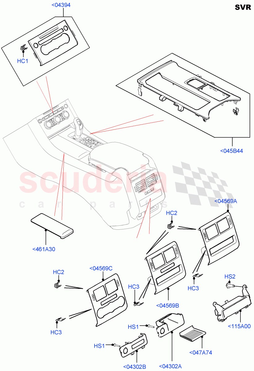 Console - Floor(SVR Version,SVR)((V)FROMFA000001) of Land Rover Land Rover Range Rover Sport (2014+) [2.0 Turbo Petrol GTDI]