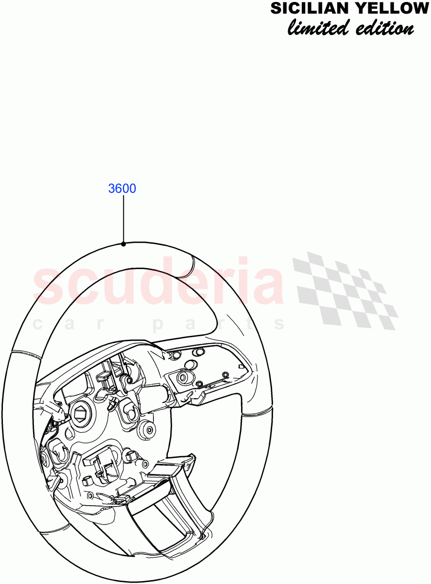 Steering Wheel(Sicilian Yellow Limited Edition,Halewood (UK))((V)FROMDH000001) of Land Rover Land Rover Range Rover Evoque (2012-2018) [2.0 Turbo Petrol AJ200P]