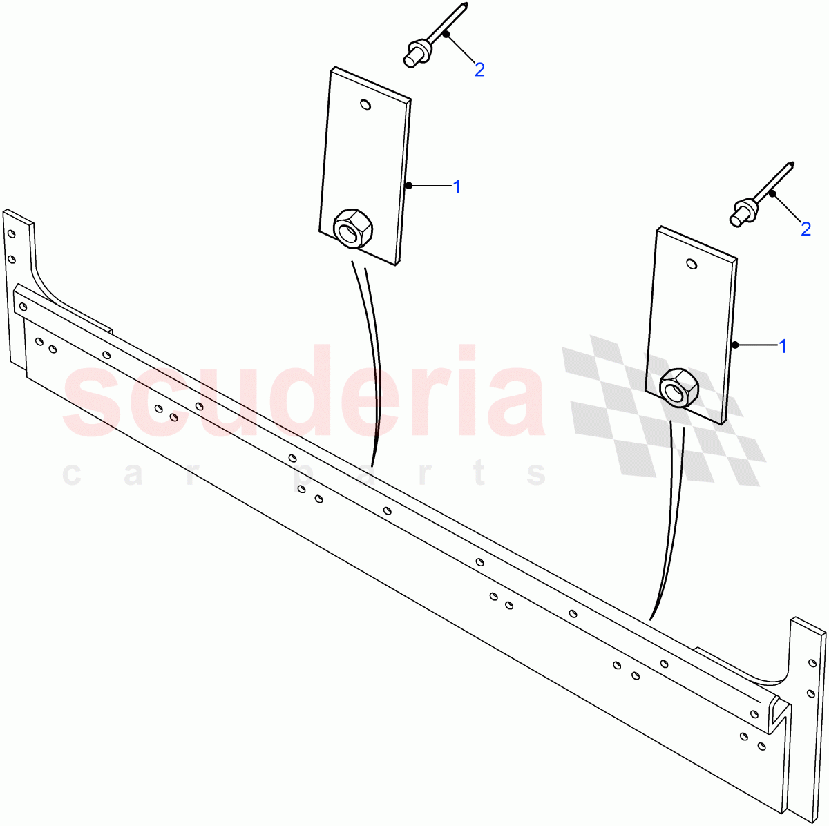 Front Seats-Cab Base Anchorage-Station Wagon(Crew Cab Pick Up,110" Wheelbase,Chassis Crew Cab,130" Wheelbase,Station Wagon - 5 Door,Crew Cab HCPU)((V)FROM7A000001) of Land Rover Land Rover Defender (2007-2016)