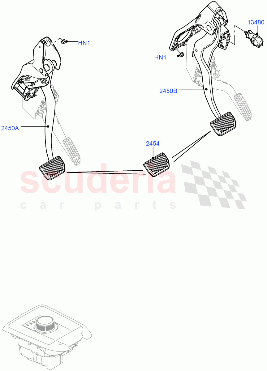 Brake And Clutch Controls(9 Speed Auto AWD,Halewood (UK),9 Speed Auto Trans 9HP50)((V)TOLH999999) of Land Rover Land Rover Discovery Sport (2015+) [2.2 Single Turbo Diesel]