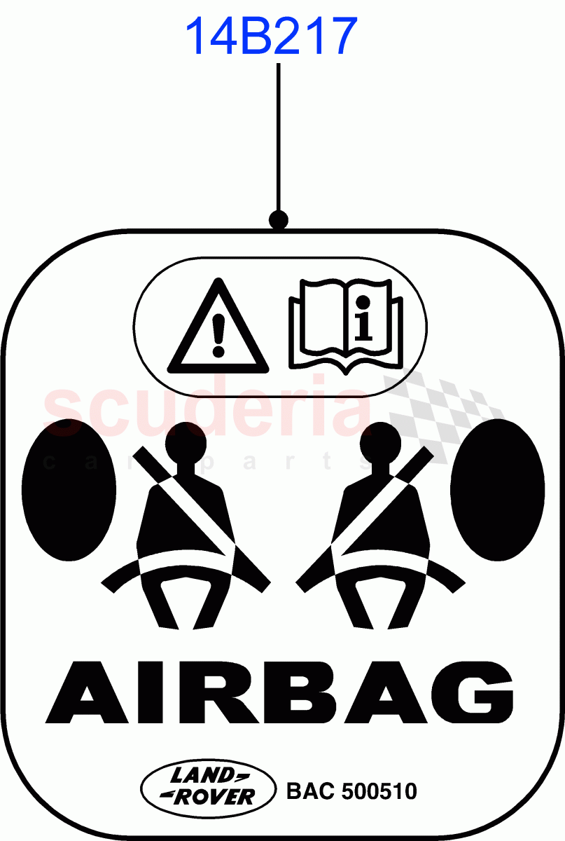 Labels(Air Bag)(Changsu (China))((V)FROMKG006088) of Land Rover Land Rover Range Rover Evoque (2019+) [1.5 I3 Turbo Petrol AJ20P3]