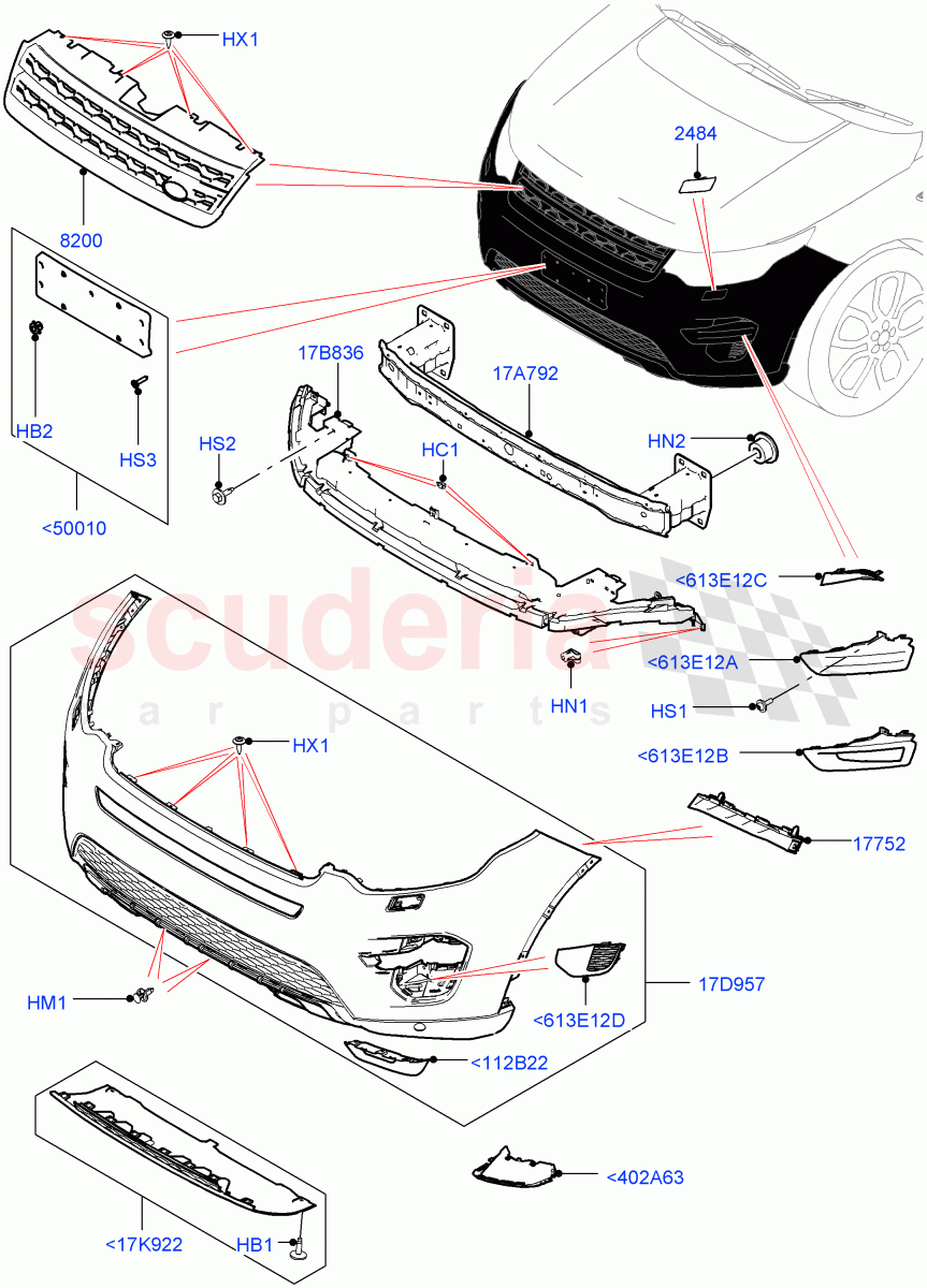 Radiator Grille And Front Bumper(Itatiaia (Brazil))((V)FROMGT000001) of Land Rover Land Rover Discovery Sport (2015+) [2.0 Turbo Petrol AJ200P]