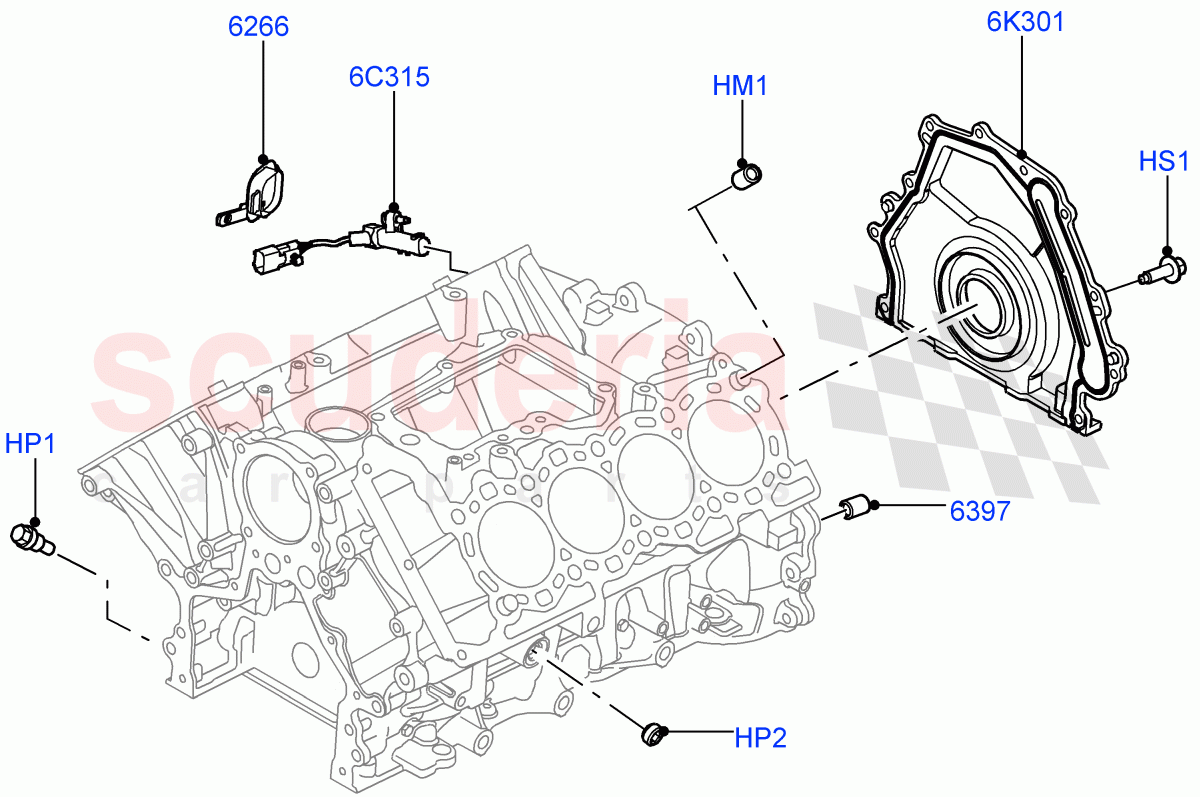 Cylinder Block And Plugs(4.4L DOHC DITC V8 Diesel)((V)FROMBA000001) of Land Rover Land Rover Range Rover (2012-2021) [4.4 DOHC Diesel V8 DITC]