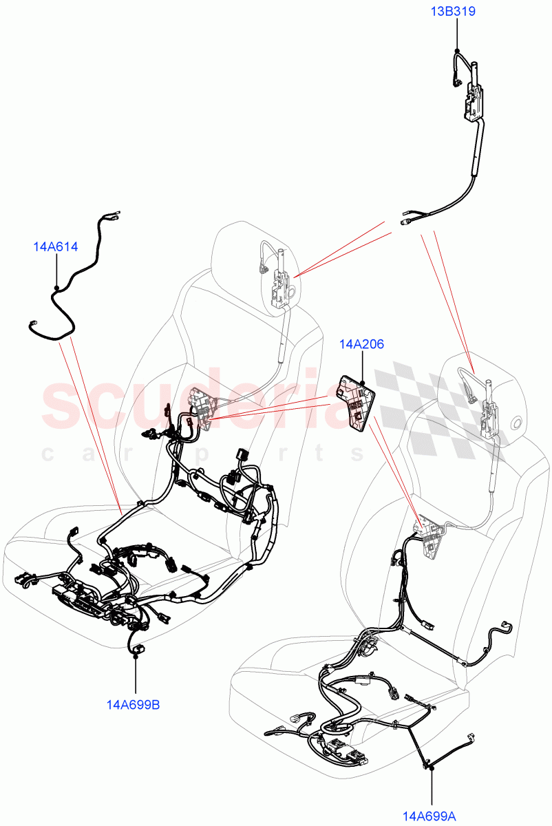 Wiring - Seats(Front Seats)((V)TOLA999999) of Land Rover Land Rover Range Rover Velar (2017+) [3.0 Diesel 24V DOHC TC]