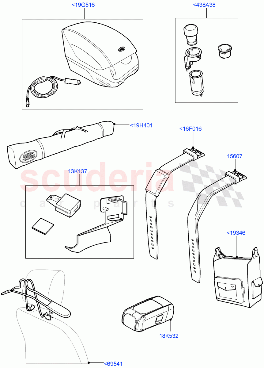 Touring Accessories (Solihull Plant Build, Nitra Plant Build) of Land Rover Land Rover Discovery 5 (2017+) [3.0 I6 Turbo Diesel AJ20D6]