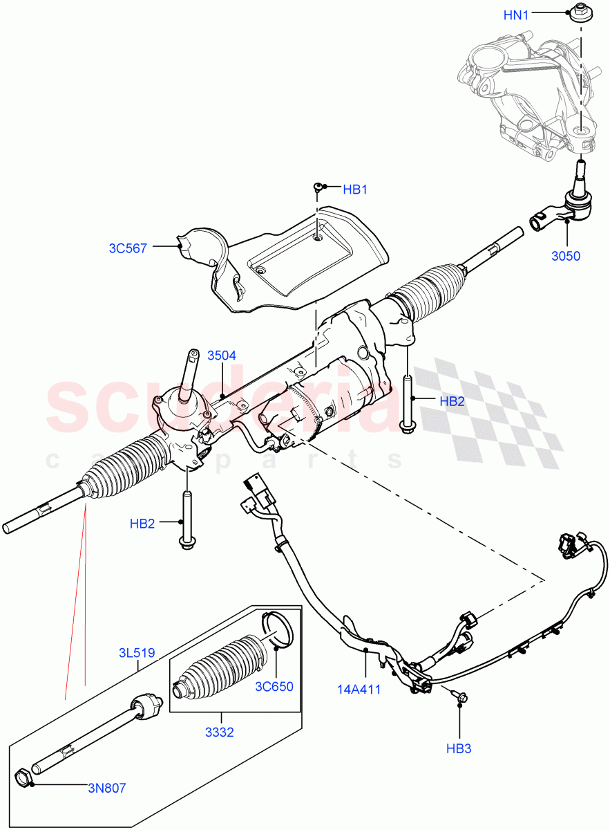 Steering Gear (Changsu (China)) ((V) FROMEG000001) of Land Rover Land Rover Range Rover Evoque (2012-2018) [2.0 Turbo Petrol GTDI]