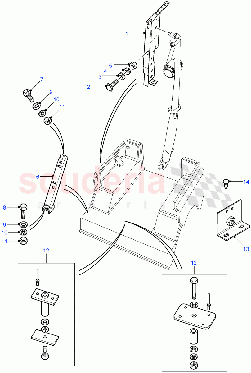 Rear Forward Facing Seats(Crew Cab Pick Up,110" Wheelbase,Station Wagon Utility - 5 Door,Station Wagon - 5 Door)((V)FROM7A000001) of Land Rover Land Rover Defender (2007-2016)