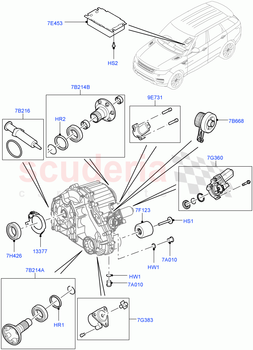 Transfer Drive Components(8 Speed Auto Trans ZF 8HP70 HEV 4WD,With 2 Spd Trans Case With Ctl Trac,8 Speed Auto Trans ZF 8HP70 4WD,8 Speed Auto Trans ZF 8HP45)((V)TOGA999999) of Land Rover Land Rover Range Rover Sport (2014+) [2.0 Turbo Diesel]