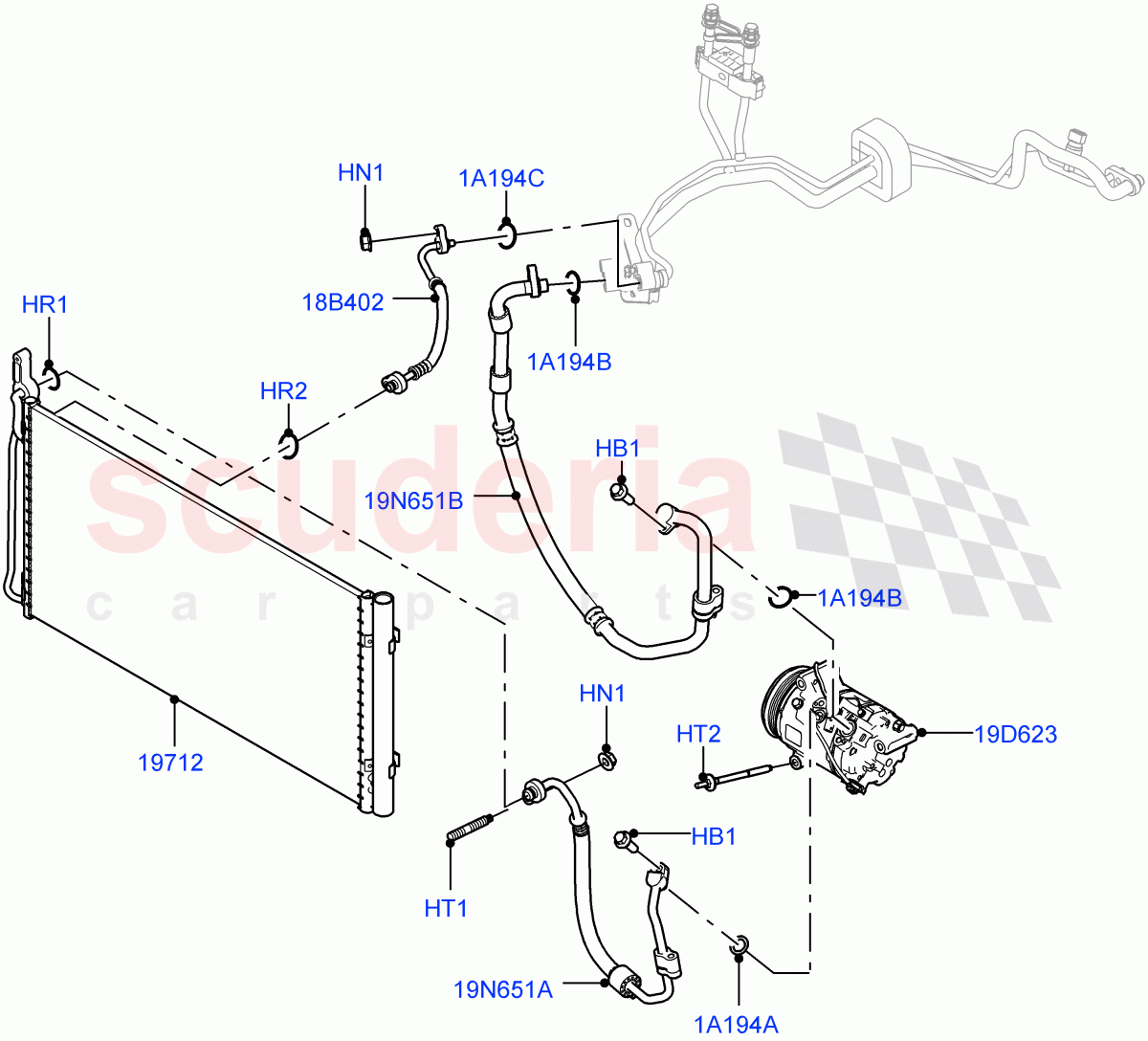 Air Conditioning Condensr/Compressr(Changsu (China),Less Electric Engine Battery,Electric Engine Battery-MHEV)((V)FROMMG575835) of Land Rover Land Rover Range Rover Evoque (2019+) [2.0 Turbo Petrol AJ200P]