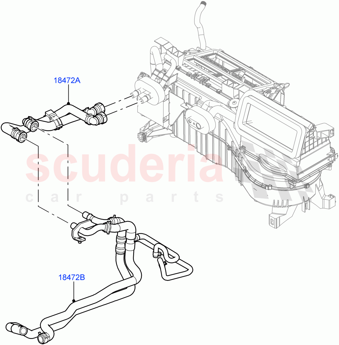 Heater Hoses (AJ Petrol 4.2 V8 Supercharged) ((V) TO9A999999) of Land Rover Land Rover Range Rover Sport (2005-2009) [4.2 Petrol V8 Supercharged]