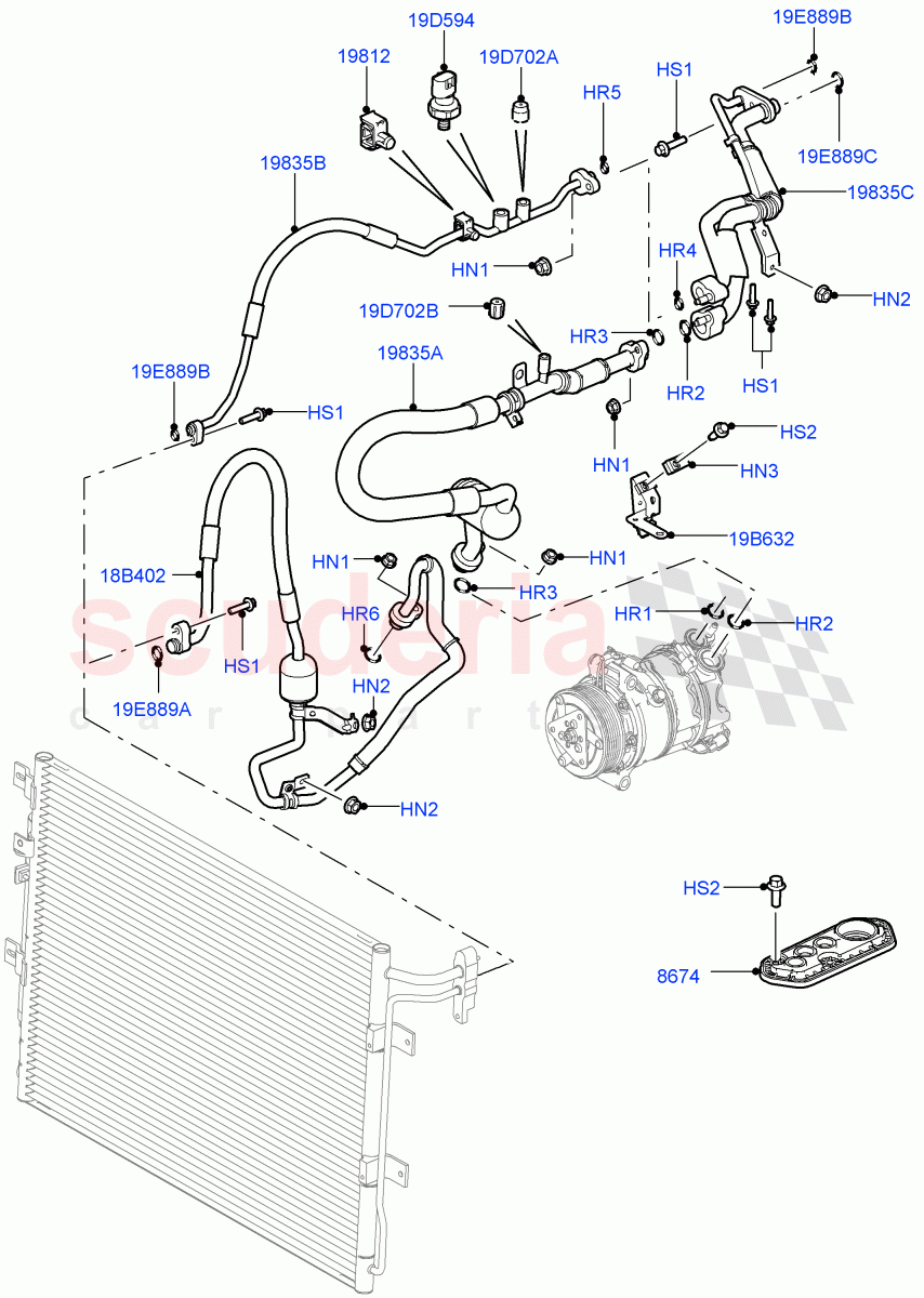 Air Conditioning System(3.0L 24V DOHC V6 TC Diesel)((V)FROMAA000001) of Land Rover Land Rover Range Rover Sport (2010-2013) [5.0 OHC SGDI SC V8 Petrol]