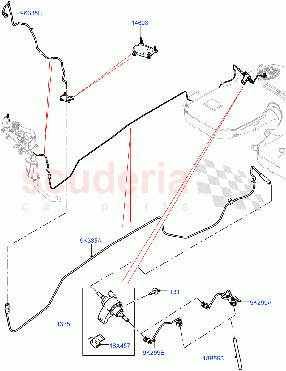 Auxiliary Fuel Fired Pre-Heater(Heater Fuel Supply)(With Fuel Fired Heater,Fuel Fired Heater With Park Heat,Fuel Heater W/Pk Heat With Remote)((V)FROMJA000001) of Land Rover Land Rover Range Rover (2012-2021) [3.0 I6 Turbo Diesel AJ20D6]