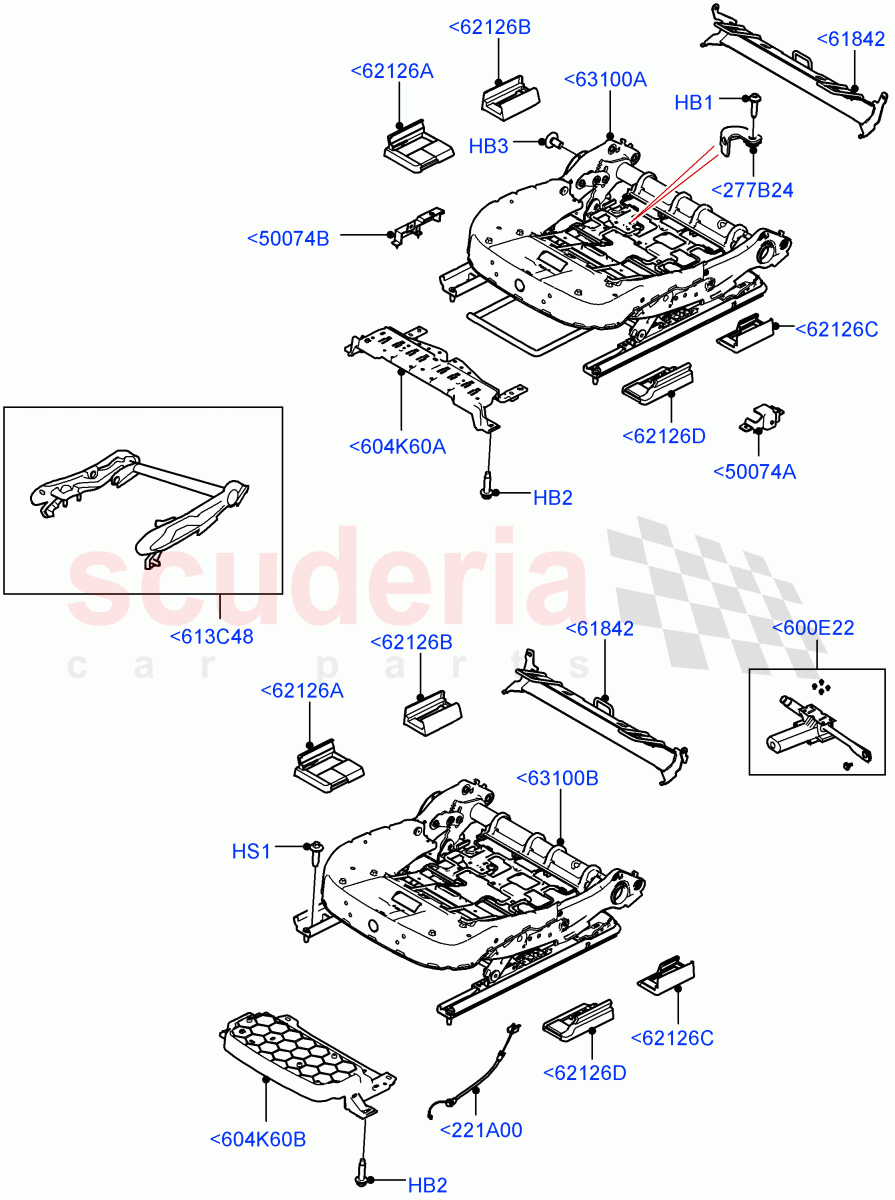 Front Seat Base(Short Wheelbase) of Land Rover Land Rover Defender (2020+) [3.0 I6 Turbo Diesel AJ20D6]