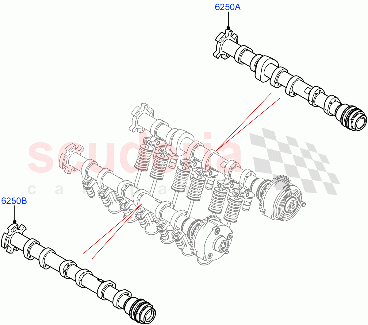 Camshaft (1.5L AJ20P3 Petrol High PHEV, Halewood (UK), 1.5L AJ20P3 Petrol High) ((V) FROMLH000001) of Land Rover Land Rover Discovery Sport (2015+) [1.5 I3 Turbo Petrol AJ20P3]
