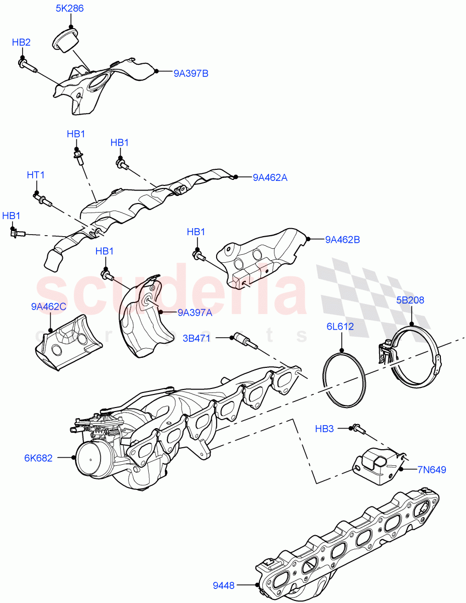 Turbocharger (3.0L AJ20P6 Petrol High, 3.0L AJ20P6 Petrol PHEV) of Land Rover Land Rover Range Rover (2022+) [3.0 I6 Turbo Petrol AJ20P6]