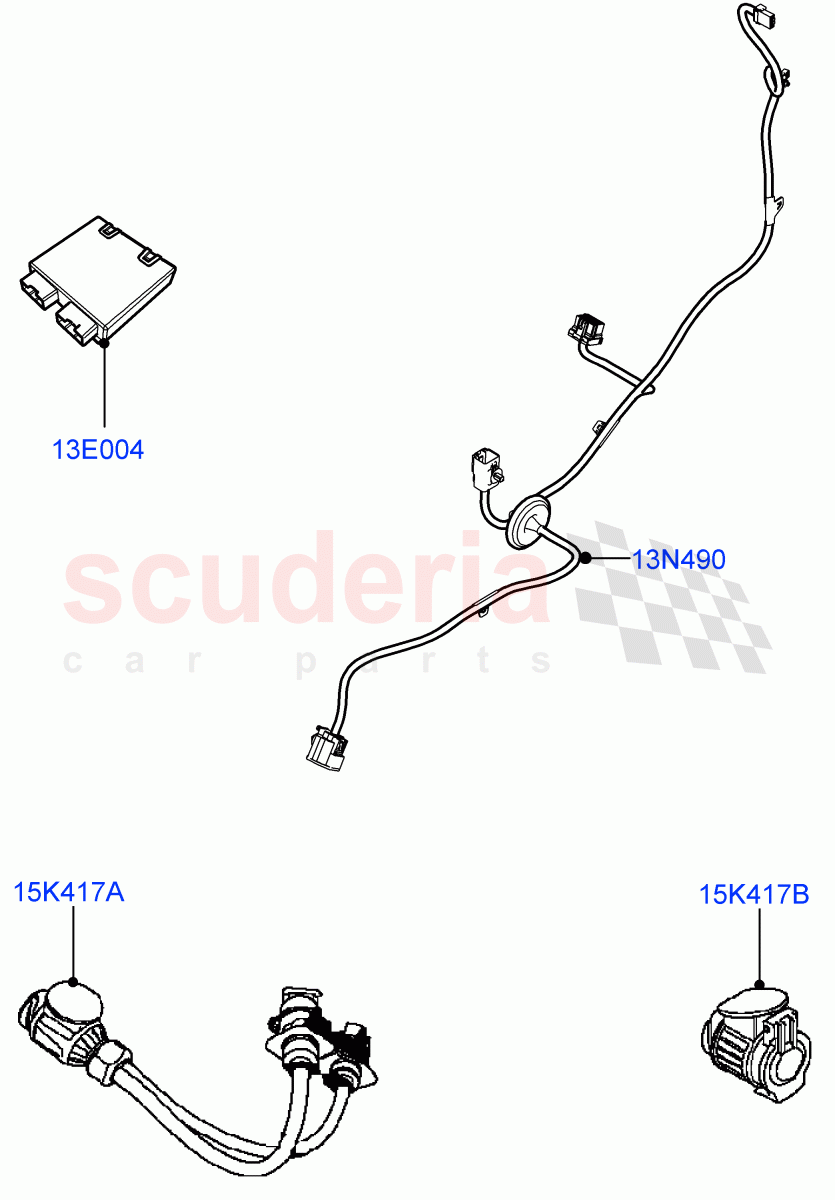 Towing Electrics(Accessory)(Itatiaia (Brazil)) of Land Rover Land Rover Range Rover Evoque (2019+) [1.5 I3 Turbo Petrol AJ20P3]