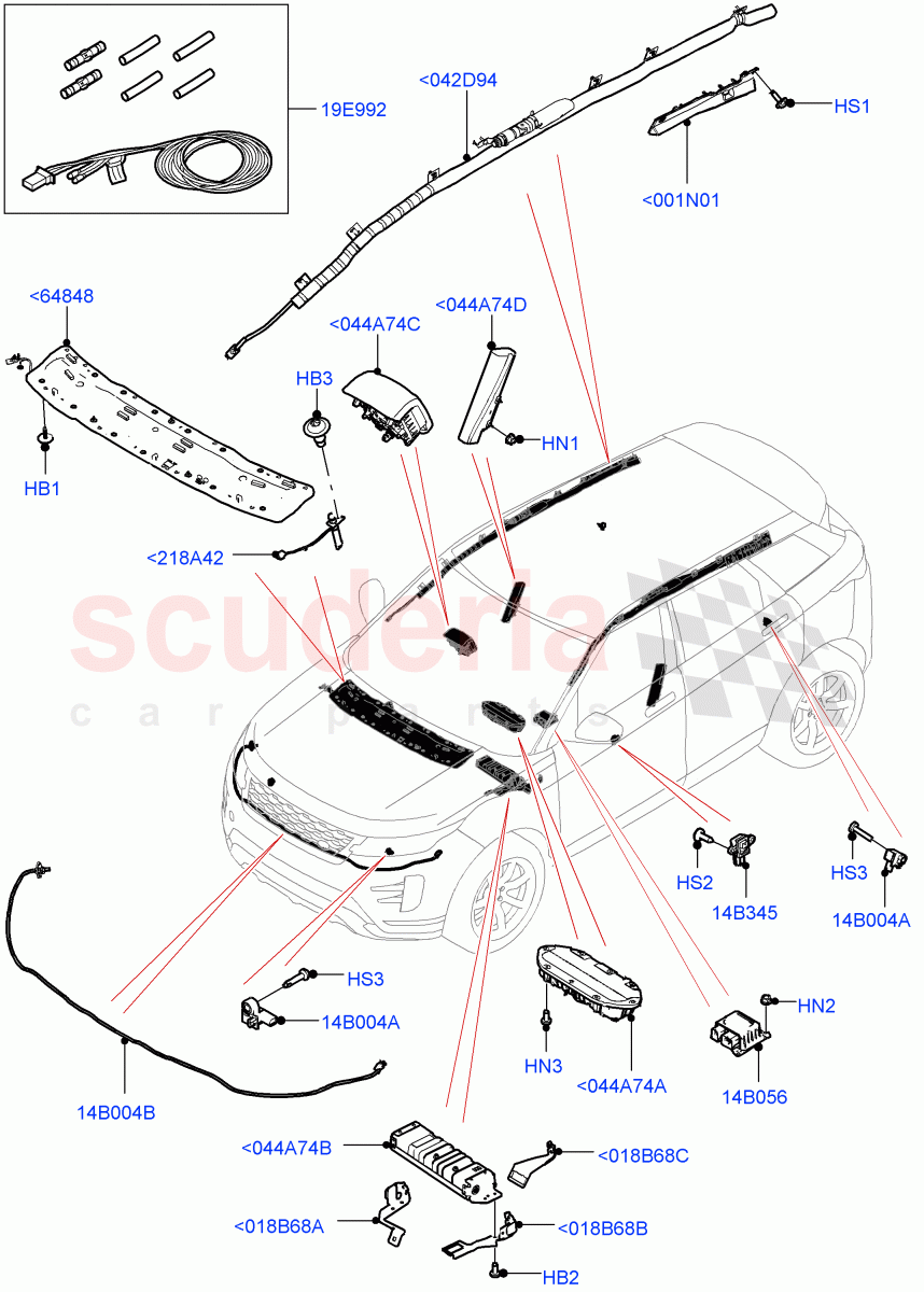 Airbag System(Halewood (UK)) of Land Rover Land Rover Range Rover Evoque (2019+) [2.0 Turbo Petrol AJ200P]