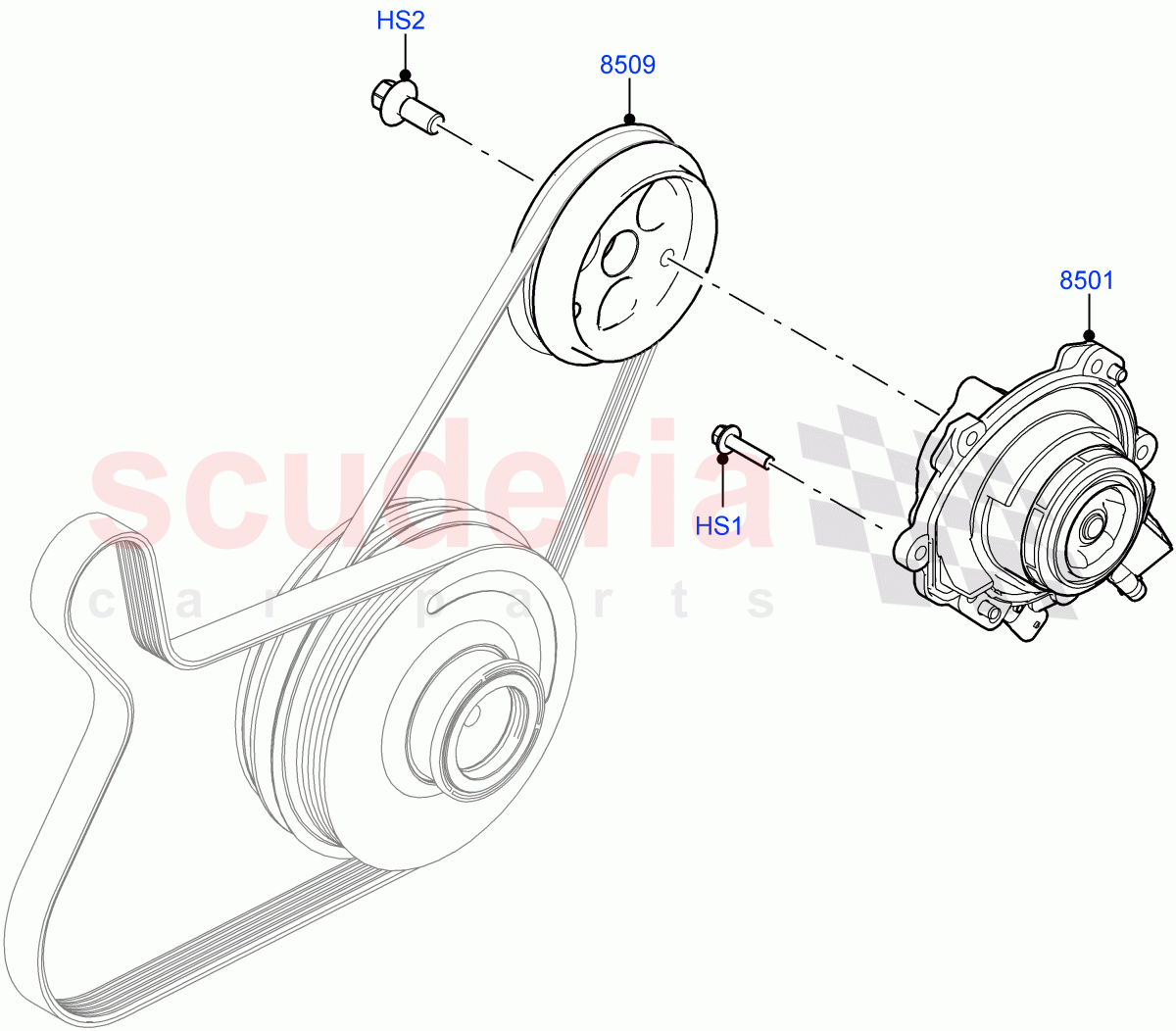 Water Pump (2.0L AJ21D4 Diesel Mid, Halewood (UK), Electric Engine Battery-MHEV) ((V) FROMMH000001) of Land Rover Land Rover Discovery Sport (2015+) [2.0 Turbo Diesel AJ21D4]
