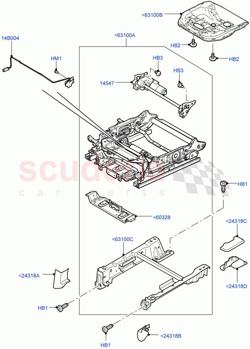 Front Seat Base(Power Seat)(Electric Front Seat Adj Non-Memory)((V)FROMAA000001) of Land Rover Land Rover Discovery 4 (2010-2016) [5.0 OHC SGDI NA V8 Petrol]