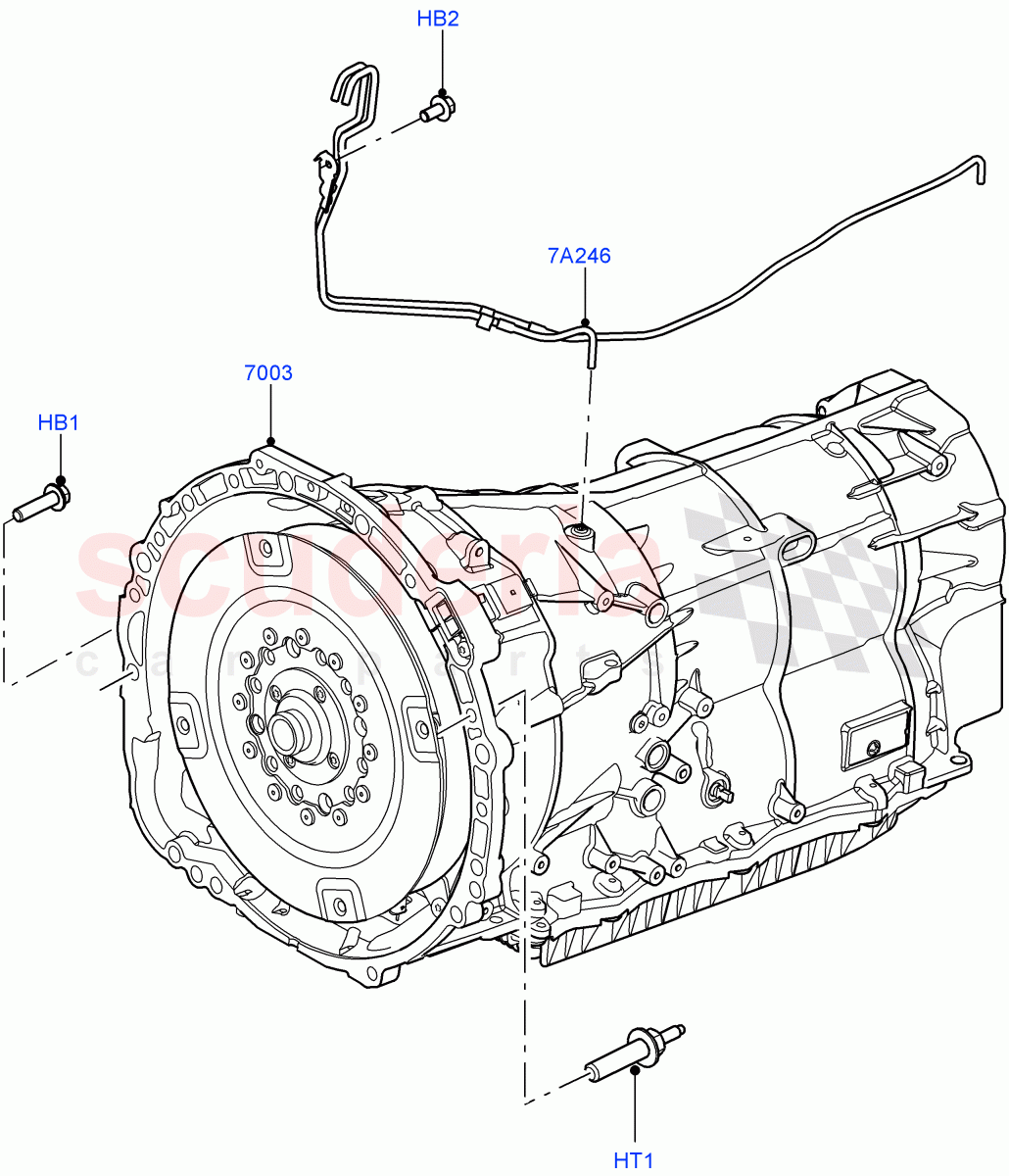 Auto Trans Assy & Speedometer Drive(3.0 V6 Diesel Electric Hybrid Eng,8 Speed Auto Trans ZF 8HP70 HEV 4WD,3.0 V6 D Gen2 Mono Turbo,3.0 V6 D Gen2 Twin Turbo)((V)FROMEA000001) of Land Rover Land Rover Range Rover Sport (2014+) [3.0 I6 Turbo Diesel AJ20D6]