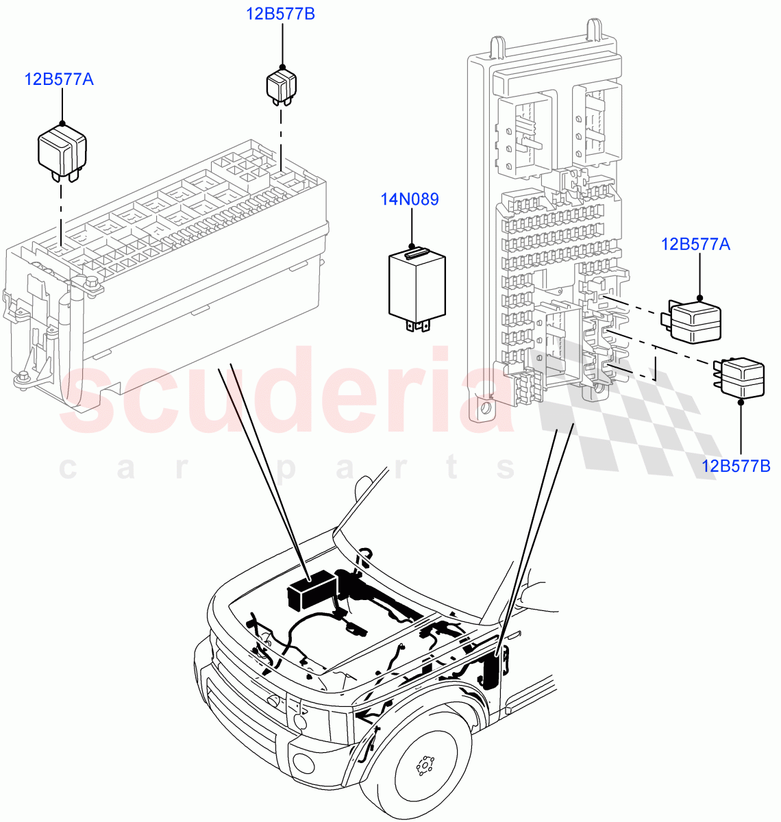 Relays ((V) FROMAA000001) of Land Rover Land Rover Discovery 4 (2010-2016) [5.0 OHC SGDI NA V8 Petrol]