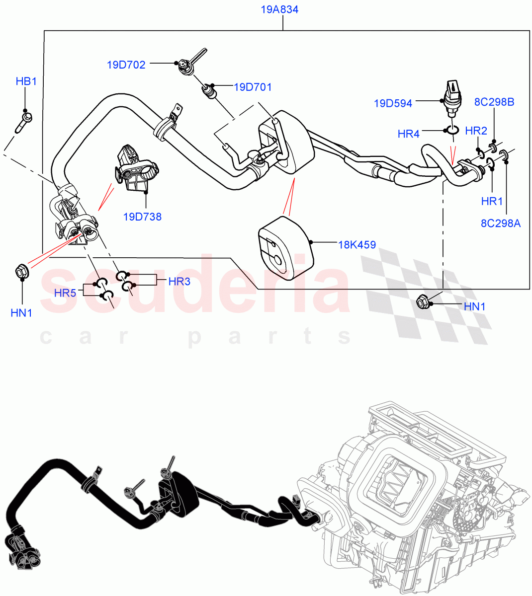 Air Conditioning System(Halewood (UK),Less Chiller Unit,Air Con Refrigerant-HF01234YF)((V)TOFH999999) of Land Rover Land Rover Discovery Sport (2015+) [2.0 Turbo Diesel]