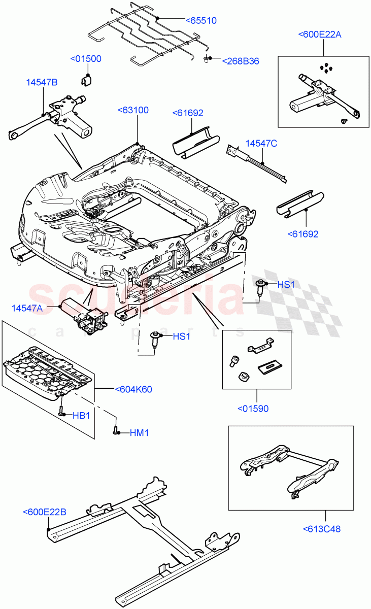 Front Seat Base(Electric Front Seat Adj Non-Memory,Halewood (UK),Seat - Standard,Electric Front Seat Adj Drv Memory,Driver/Pass Elec Fr Seat Adj/Memory) of Land Rover Land Rover Range Rover Evoque (2012-2018) [2.0 Turbo Petrol AJ200P]