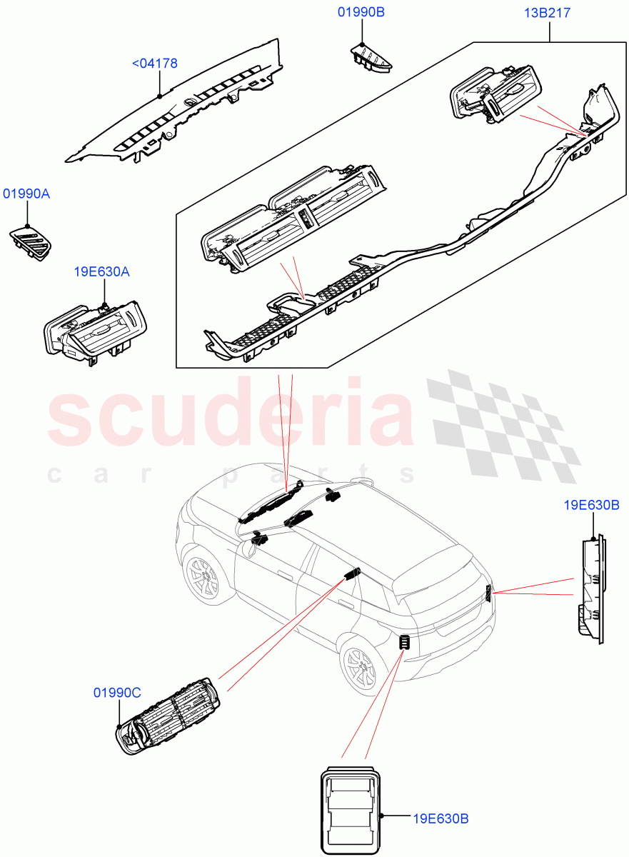 Air Vents, Louvres And Ducts(External Components)(Changsu (China)) of Land Rover Land Rover Range Rover Evoque (2019+) [2.0 Turbo Diesel]