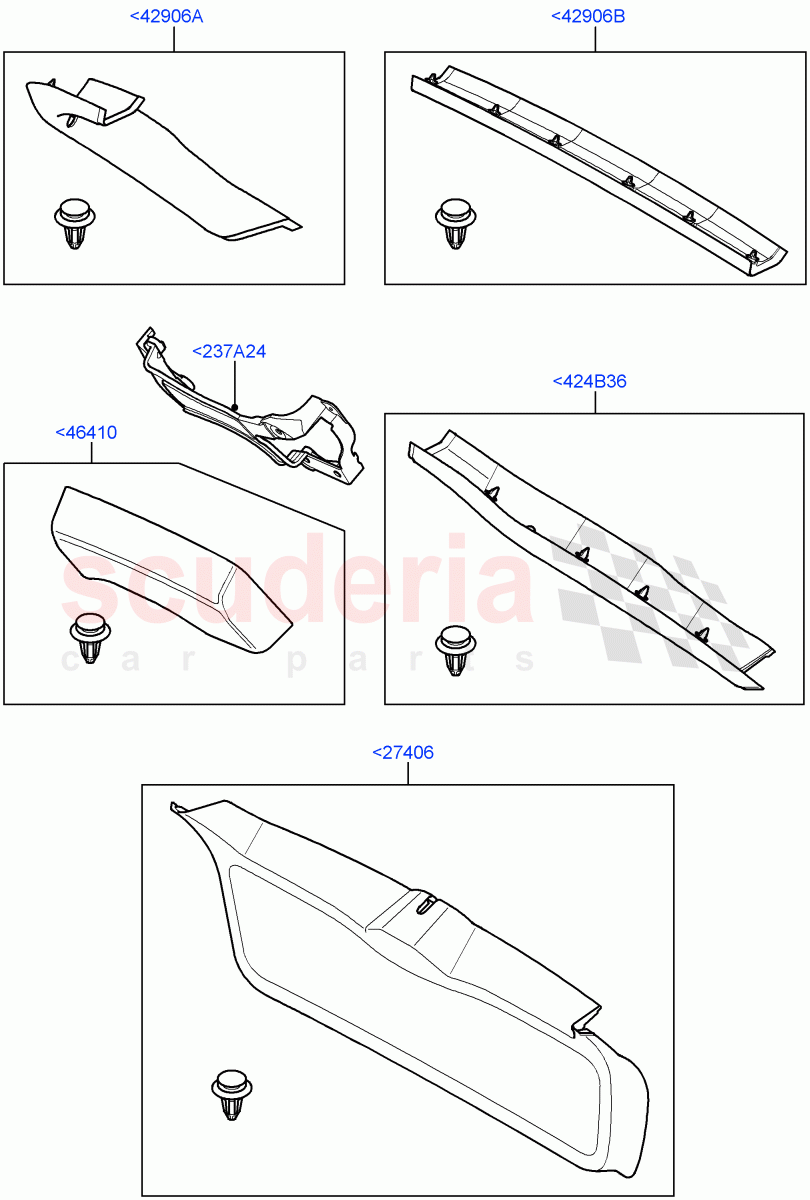 Back Door/Tailgate Trim Panels((V)TO9A999999) of Land Rover Land Rover Range Rover Sport (2005-2009) [4.2 Petrol V8 Supercharged]