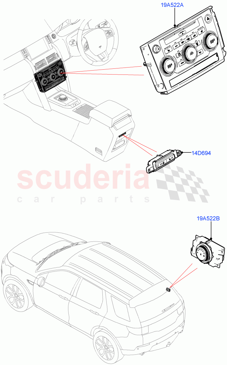 Heater & Air Conditioning Controls(Halewood (UK))((V)TOKH999999) of Land Rover Land Rover Discovery Sport (2015+) [2.0 Turbo Petrol GTDI]