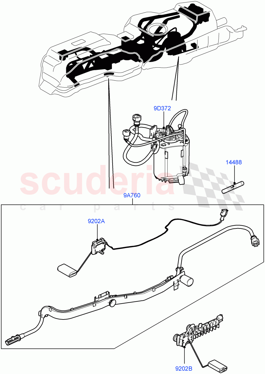 Fuel Pump And Sender Unit (3.6L V8 32V DOHC EFi Diesel Lion) ((V) FROMAA000001) of Land Rover Land Rover Range Rover Sport (2010-2013) [3.6 V8 32V DOHC EFI Diesel]
