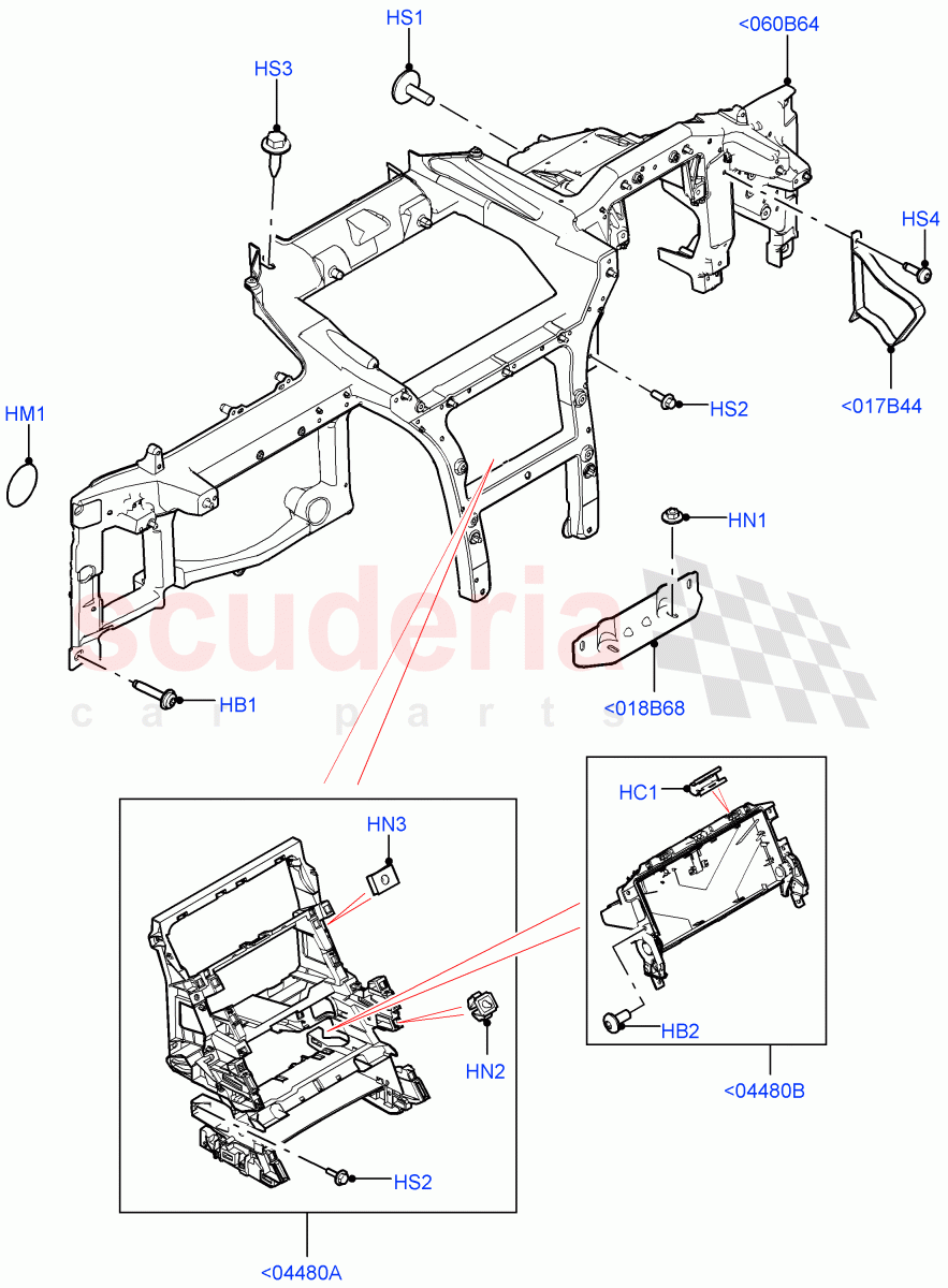 Instrument Panel (Internal Components, Solihull Plant Build) ((V) FROMHA000001) of Land Rover Land Rover Discovery 5 (2017+) [3.0 I6 Turbo Petrol AJ20P6]