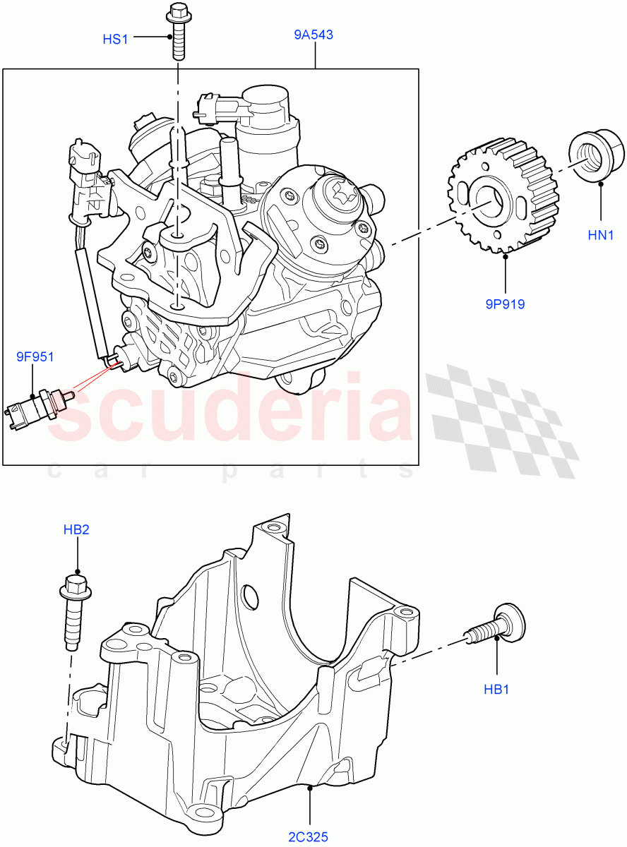 Fuel Injection Pump - Diesel (Solihull Plant Build) (3.0 V6 Diesel) ((V) FROMAA000001) of Land Rover Land Rover Range Rover Velar (2017+) [3.0 Diesel 24V DOHC TC]
