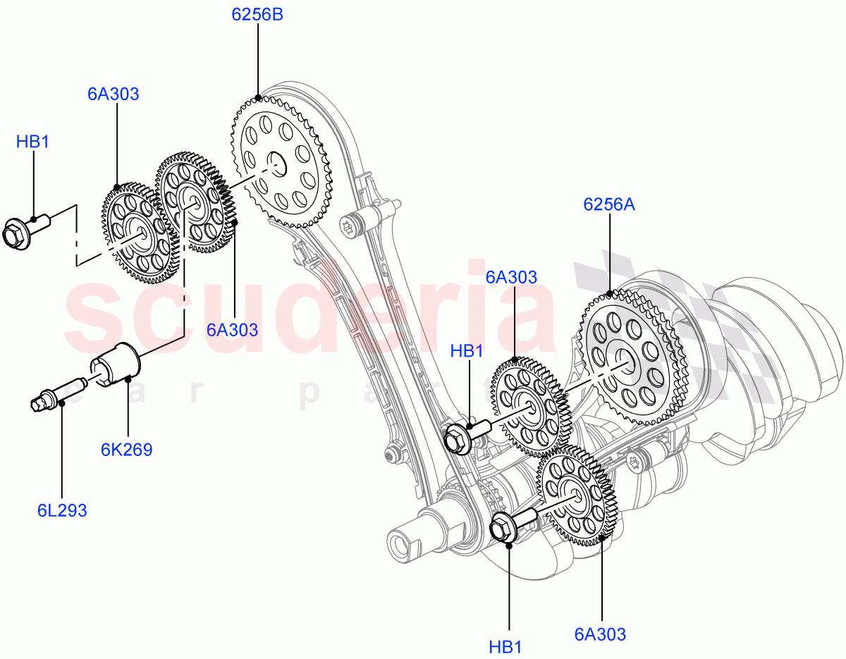 Timing Gear (Sprockets, Solenoids) (4.4L DOHC DITC V8 Diesel) ((V) FROMBA000001) of Land Rover Land Rover Range Rover Sport (2014+) [4.4 DOHC Diesel V8 DITC]