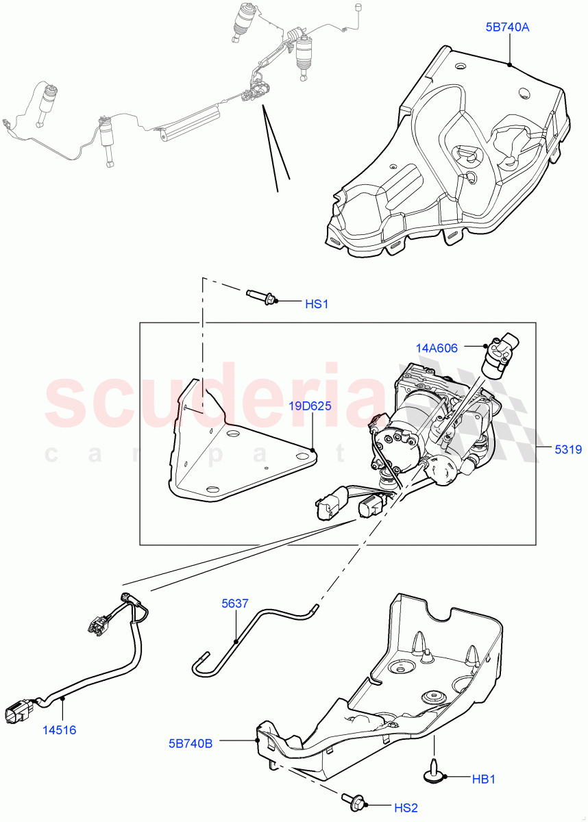 Air Suspension Compressor And Lines ('AMK' Compressor) ((V) FROMDA768700) of Land Rover Land Rover Range Rover Sport (2010-2013) [3.6 V8 32V DOHC EFI Diesel]