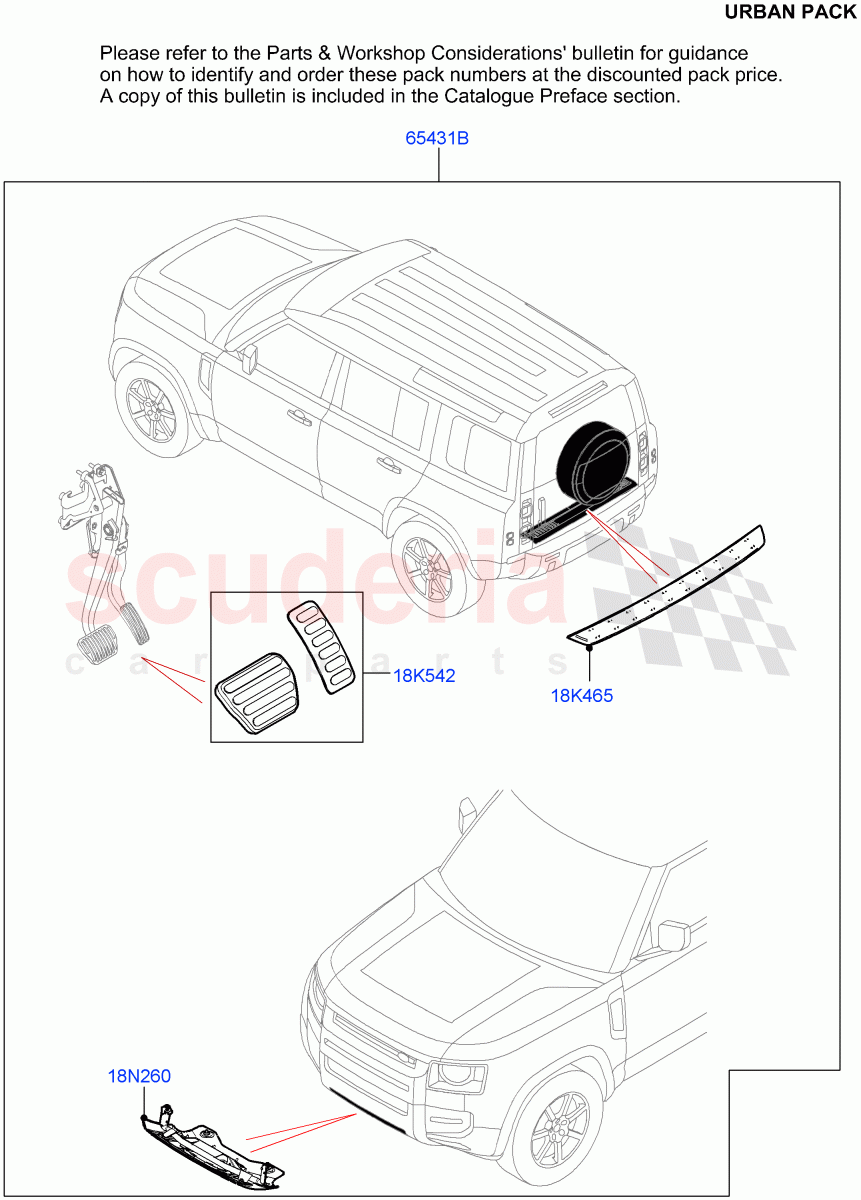 Accessory Pack (Urban Pack: Virtual Part Order Number VPLEURB000) of Land Rover Land Rover Defender (2020+) [2.0 Turbo Petrol AJ200P]