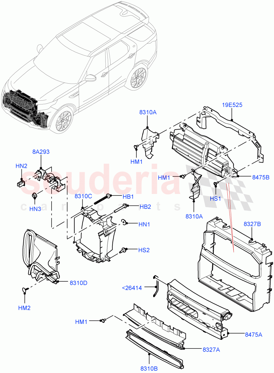 Air Deflectors (Nitra Plant Build) ((V) FROMK2000001) of Land Rover Land Rover Discovery 5 (2017+) [2.0 Turbo Petrol AJ200P]