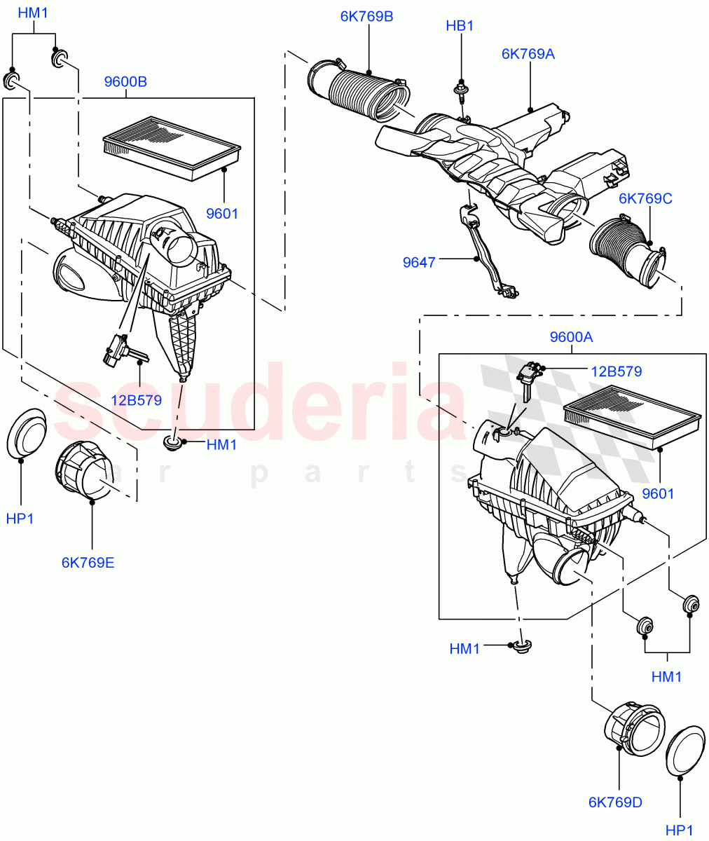 Air Cleaner(5.0L OHC SGDI SC V8 Petrol - AJ133)((V)FROMAA000001) of Land Rover Land Rover Range Rover (2010-2012) [5.0 OHC SGDI SC V8 Petrol]