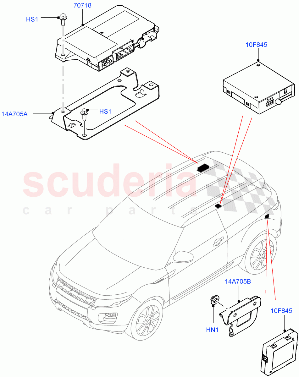 Telematics (Telematics Control Unit) (Changsu (China)) ((V) FROMEG000001) of Land Rover Land Rover Range Rover Evoque (2012-2018) [2.0 Turbo Petrol GTDI]