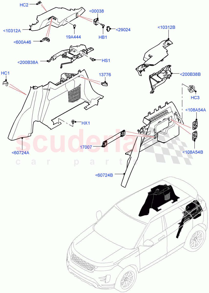 Side Trim(Luggage Compartment)(Itatiaia (Brazil)) of Land Rover Land Rover Range Rover Evoque (2019+) [2.0 Turbo Diesel]