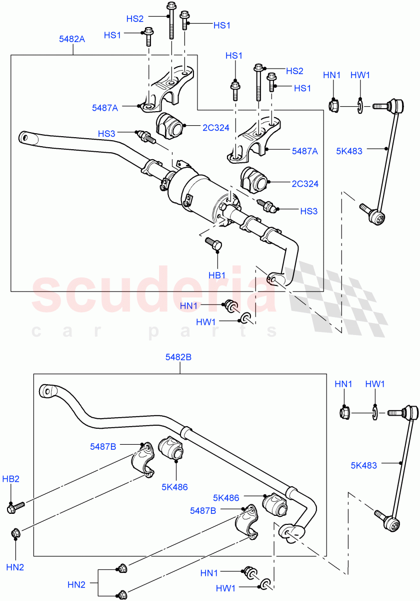 Front Susp.Arms/Stabilizer/X-Member(Front Stabilizer Bar And Suspension Links)((V)FROMAA000001) of Land Rover Land Rover Range Rover Sport (2010-2013) [3.6 V8 32V DOHC EFI Diesel]