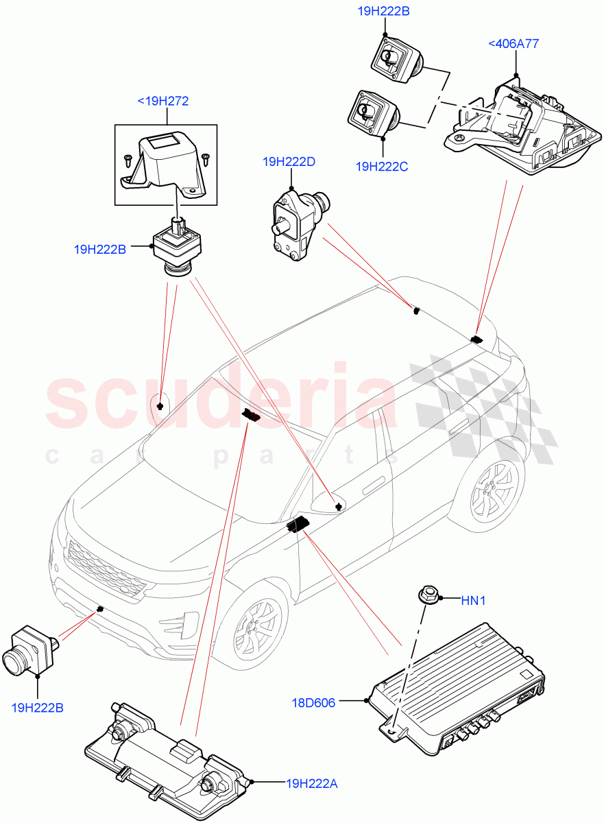 Camera Equipment(Halewood (UK))((V)TOLH999999) of Land Rover Land Rover Range Rover Evoque (2019+) [2.0 Turbo Diesel]