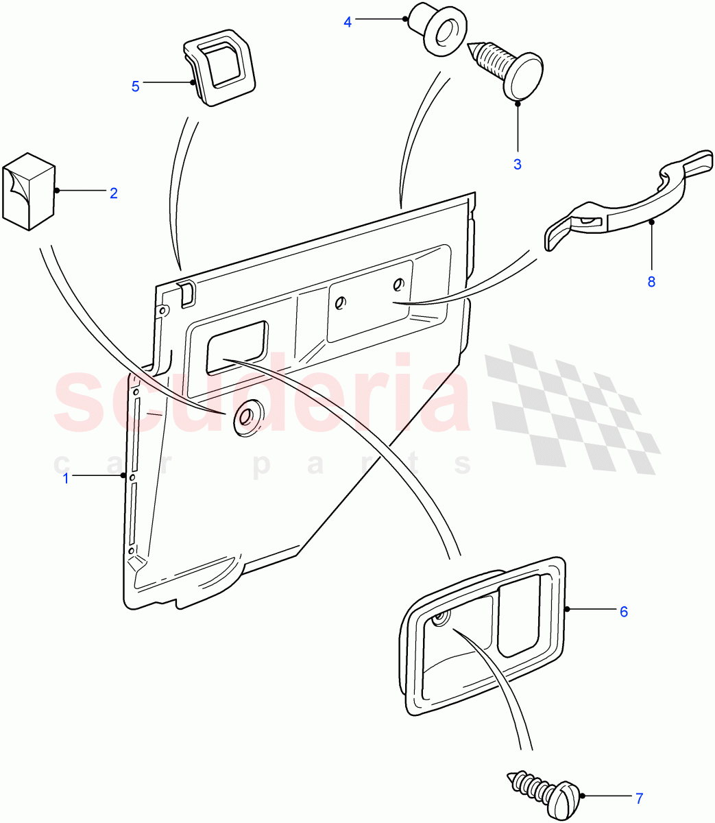 Rear Side Door Casing(Crew Cab Pick Up,110" Wheelbase,Chassis Crew Cab,130" Wheelbase,Station Wagon - 5 Door,Crew Cab HCPU)((V)FROM7A000001) of Land Rover Land Rover Defender (2007-2016)