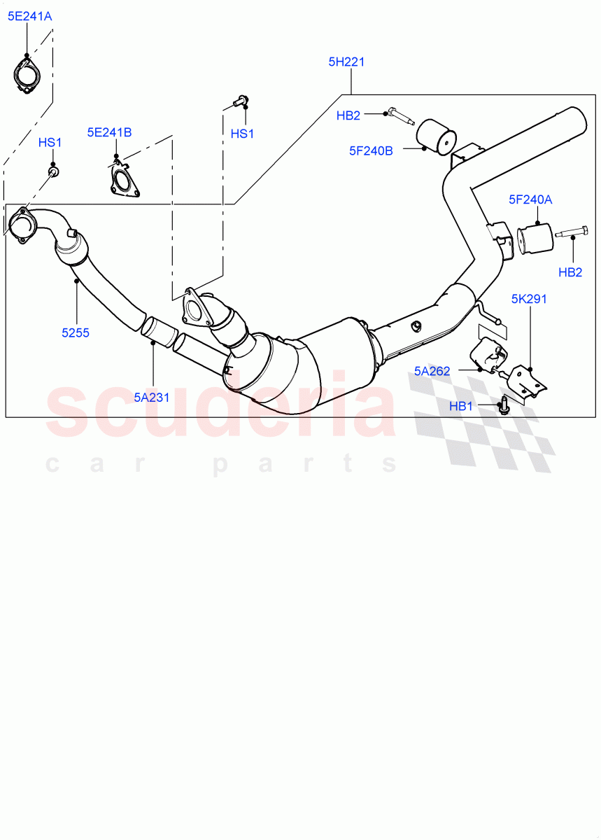 Front Exhaust System(3.0L 24V V6 Turbo Diesel Std Flow,Euro Stage 4 Emissions,3.0 V6 Diesel Electric Hybrid Eng) of Land Rover Land Rover Range Rover Sport (2014+) [3.0 Diesel 24V DOHC TC]