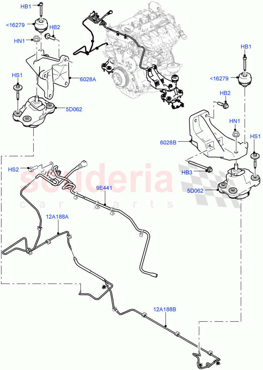 Engine Mounting(2.0L 16V TIVCT T/C 240PS Petrol)((V)FROMFA000001) of Land Rover Land Rover Range Rover Sport (2014+) [2.0 Turbo Diesel]