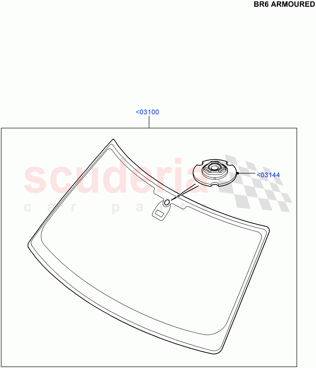 Windscreen/Inside Rear View Mirror(With B6 Level Armouring)((V)FROMAA000001) of Land Rover Land Rover Range Rover (2010-2012) [3.6 V8 32V DOHC EFI Diesel]