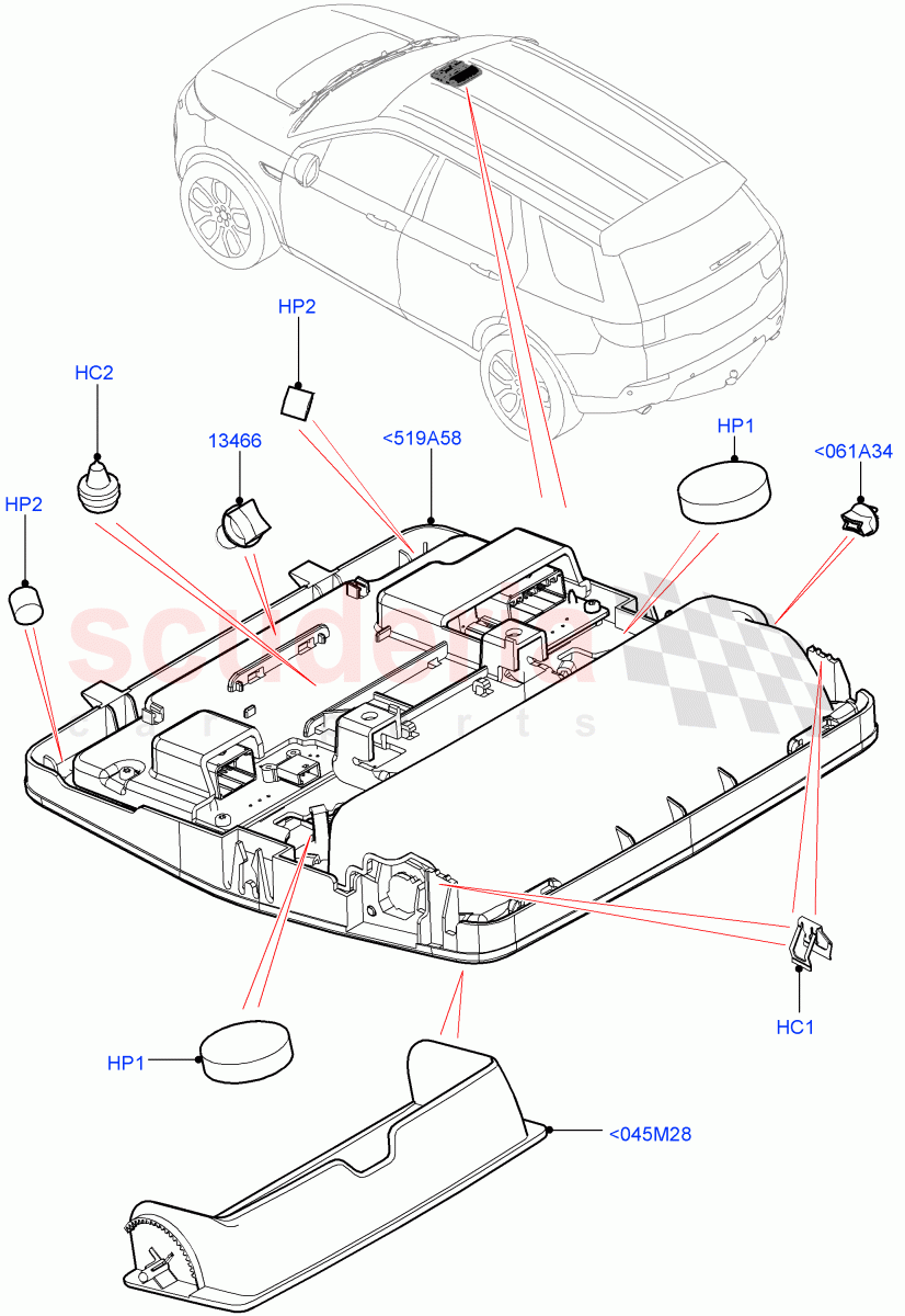 Console - Overhead(Halewood (UK)) of Land Rover Land Rover Discovery Sport (2015+) [2.2 Single Turbo Diesel]