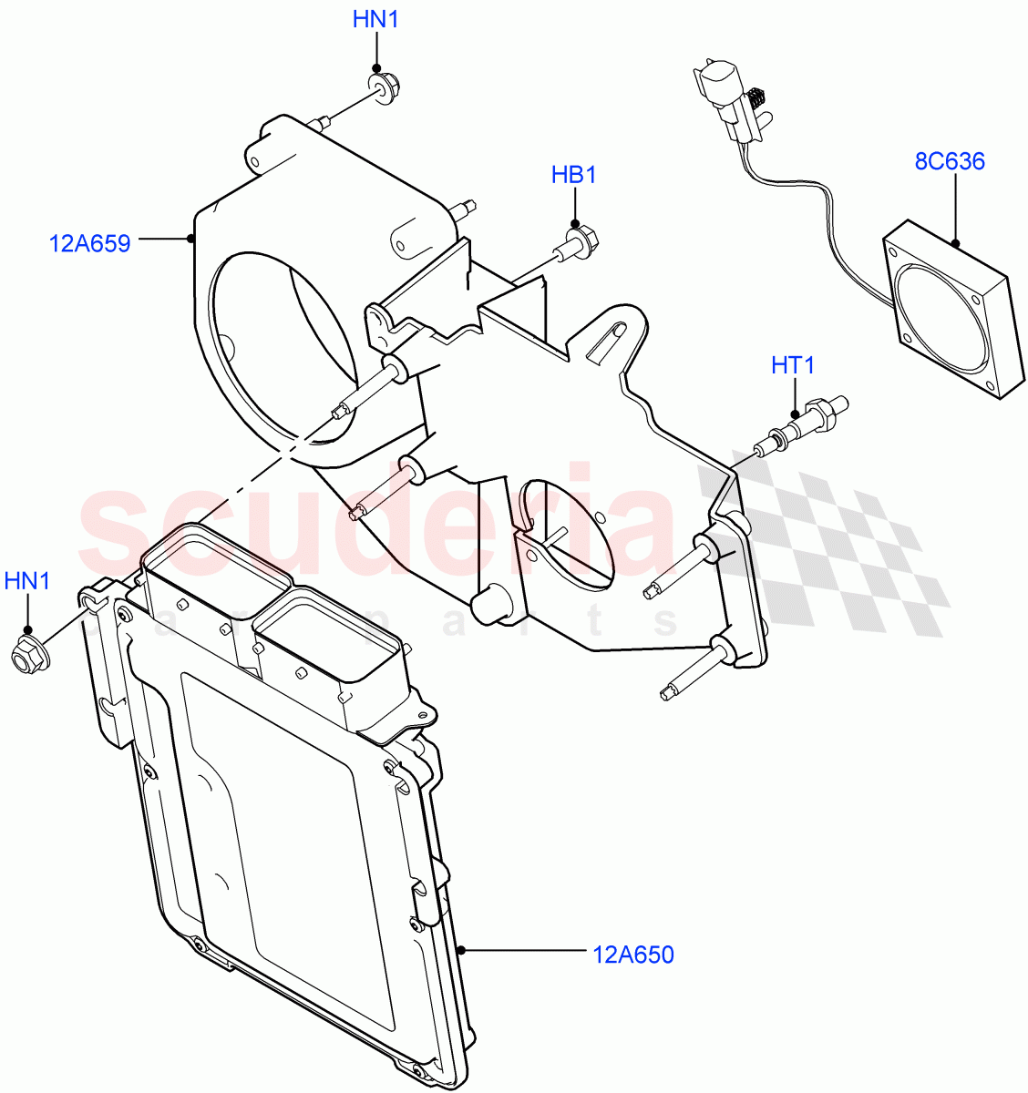 Engine Modules And Sensors(3.0L DOHC GDI SC V6 PETROL,RHD)((V)FROMEA000001) of Land Rover Land Rover Discovery 4 (2010-2016) [3.0 DOHC GDI SC V6 Petrol]