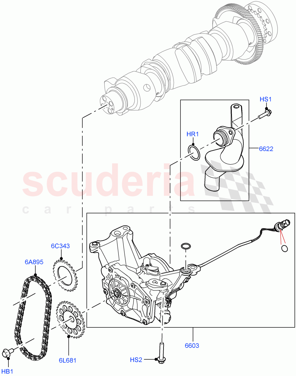 Oil Pump (2.0L AJ21D4 Diesel Mid) ((V) FROMMA000001) of Land Rover Land Rover Range Rover Velar (2017+) [2.0 Turbo Diesel AJ21D4]